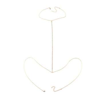Blindery Sexy Body Chains Gold Rhinestone Belly Chain Beach Bikini Body Jewelry Necklace Party for W...