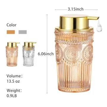 LEICURACE Refillable Glass Foaming Soap Dispenser
