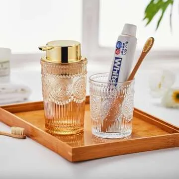 LEICURACE Refillable Glass Foaming Soap Dispenser