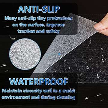 Butizone Stair Treads Non Slip 6" x 24", 15-Pack Pre-Cut Clear Anti Slip Strips for Wooden Steps Indoor, Transparent and Waterproof Grip Tape, Safety for Elderly, Children, and Dogs