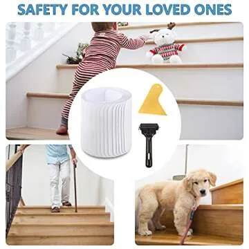 Butizone Stair Treads Non Slip 6" x 24", 15-Pack Pre-Cut Clear Anti Slip Strips for Wooden Steps Indoor, Transparent and Waterproof Grip Tape, Safety for Elderly, Children, and Dogs