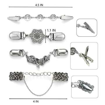 YunZh Vintage Sweater Clips - Elegant Cardigan & Shawl Accessory