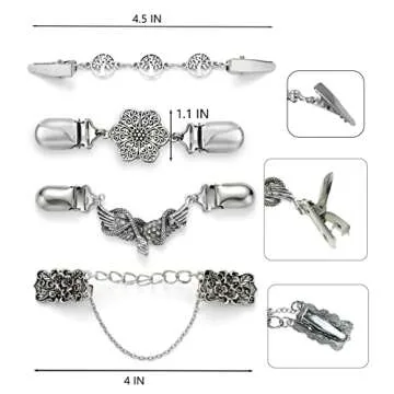 YunZh Vintage Sweater Clips - Elegant Cardigan & Shawl Accessory