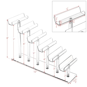 MOOCA 6 Tier Acrylic Eyeglass Organizer for Stylish Display