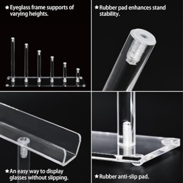 MOOCA 6 Tier Acrylic Eyeglass Organizer for Stylish Display