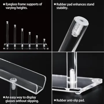 MOOCA 6 Tier Acrylic Eyeglass Organizer for Stylish Display