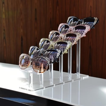 MOOCA 6 Tier Acrylic Eyeglass Organizer for Stylish Display