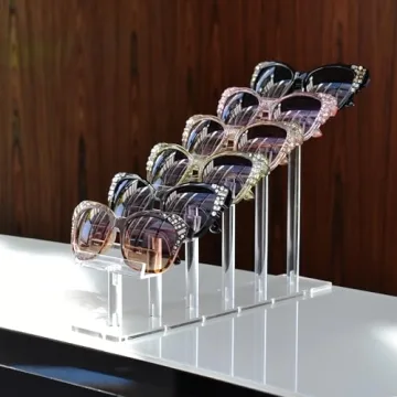 MOOCA 6 Tier Acrylic Eyeglass Organizer for Stylish Display