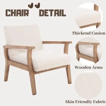 Stylish CIMOO Beige Accent Chair for Modern Comfort