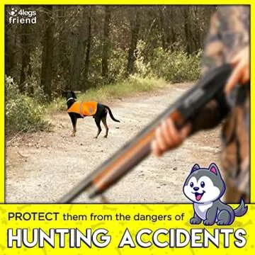 4LegsFriend Reflective Dog Vest. Hi-Visibility, Blaze Orange Oxford 300D Waterproof Dog Vest Helps Protect Your Best Friend. Safeguard Your PUP from Motorists & Hunting Accidents, On or Off Leash