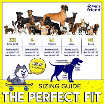 4LegsFriend Reflective Dog Vest. Hi-Visibility, Blaze Orange Oxford 300D Waterproof Dog Vest Helps Protect Your Best Friend. Safeguard Your PUP from Motorists & Hunting Accidents, On or Off Leash