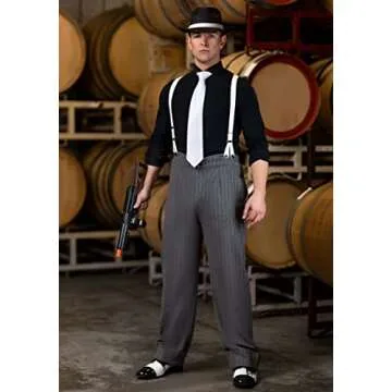 Men's Underboss Gangster Costume 1920s Gangster Costume Black