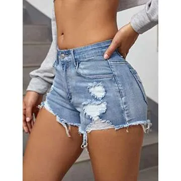 Buy Stylish Verdusa Ripped Denim Shorts for Summer
