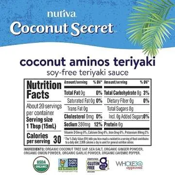 Coconut Secret Teriyaki Sauce Low Sodium Organic