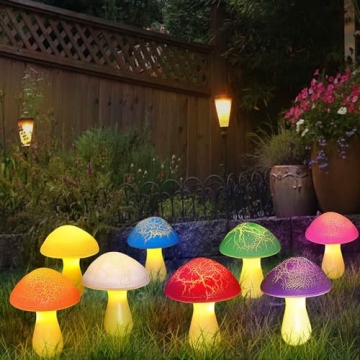 Homeleo Solar Mushroom Garden Lights - 8-Pack Decor