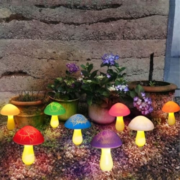 Homeleo Solar Mushroom Garden Lights - 8-Pack Decor