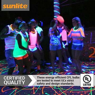 Sunlite 05439-SU CFL Black Light Bulb (BLB), Perfect for Halloween, Spiral Blacklight, 20 Watts, 120 Volts, Medium Base (E26), 463nm, UL Listed, 1 Count (Pack of 1)