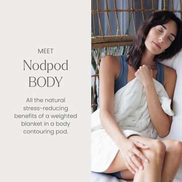 nodpod Body 6.5lb Compact Weighted Blanket I Perfect for Relaxation, Lounging, Napping, Sleeping & Travel I Glass Bead Filled, Machine Washable I Bone I (29" x 24")