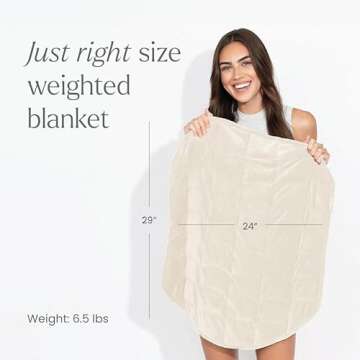 nodpod Body 6.5lb Compact Weighted Blanket I Perfect for Relaxation, Lounging, Napping, Sleeping & Travel I Glass Bead Filled, Machine Washable I Bone I (29" x 24")