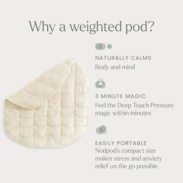 nodpod Body 6.5lb Compact Weighted Blanket I Perfect for Relaxation, Lounging, Napping, Sleeping & Travel I Glass Bead Filled, Machine Washable I Bone I (29" x 24")