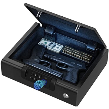 Portable Biometric Gun Safe - Secure 3-Ways Access for Pistols