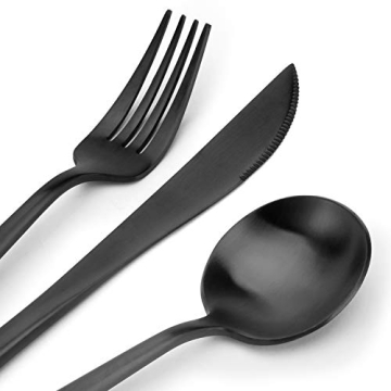 Elegant 20-Piece Matte Black Flatware Set for Any Occasion