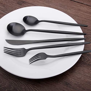 Elegant 20-Piece Matte Black Flatware Set for Any Occasion