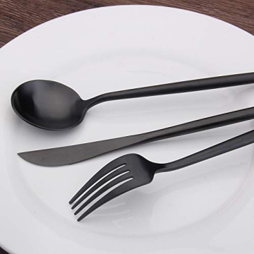 Elegant 20-Piece Matte Black Flatware Set for Any Occasion