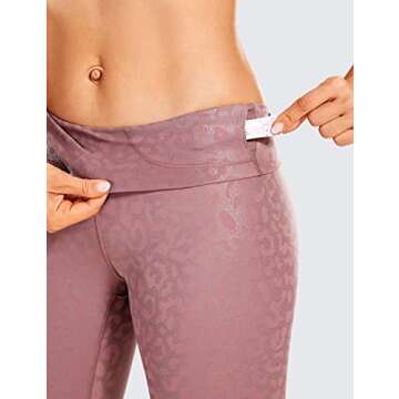 CRZ YOGA Women's Matte Faux Leather Leggings 25'' - High Waisted Workout Tights Leopard Pattern Coated Stretch Leather Pants (Faux Leather) Classic Leopard Print - Nostalgic Rose Medium