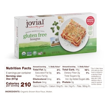 Jovial Brown Rice Lasagna Pasta - Organic Gluten Free