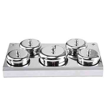 Nail Liquid Container,Nail Art Powder Liquid Cup with Lids, Professional Stainless Steel 5 Pcs Manicure Powder Liquid Set Container Jar Organizer Tray,Nail Art Tools