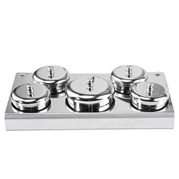 Nail Liquid Container,Nail Art Powder Liquid Cup with Lids, Professional Stainless Steel 5 Pcs Manicure Powder Liquid Set Container Jar Organizer Tray,Nail Art Tools