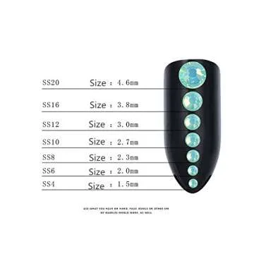 4 Packs Mix Color Opal Crystal Nail Art Rhinestones 3d Charm Glass Flatback Non Hotfix DIY Nail Jewelry Sticker Decorations Multi-size Accessories Manicure