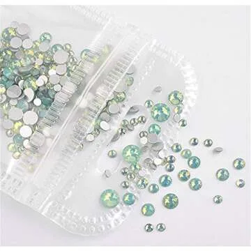 4 Packs Mix Color Opal Crystal Nail Art Rhinestones 3d Charm Glass Flatback Non Hotfix DIY Nail Jewelry Sticker Decorations Multi-size Accessories Manicure