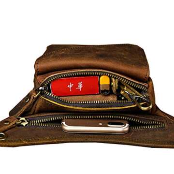 Leather Waist Pack Drop Leg Bag for Men Women - Multi-Functional