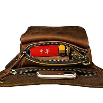 Leather Waist Pack Drop Leg Bag for Men Women - Multi-Functional