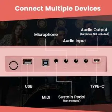 Costzon 88-Key Folding Piano Keyboard, Full-Size Semi-Weighted Electric Piano Digital Piano w/MIDI, Microphone, Music Stand & Carrying Bag, Portable Keyboard Piano for Beginners Teens Adults (Pink)