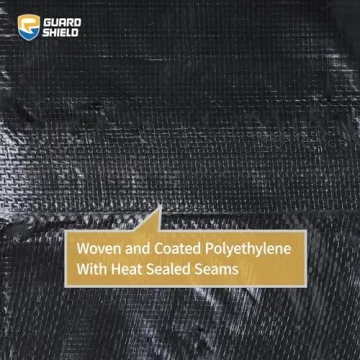 GUARD SHIELD Black Tarp 8x12 Feet Waterproof Lightweight Cover