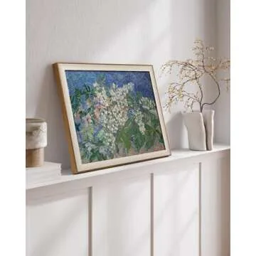 VIYYIEA Framed Canvas Wall Art, Flowers Wall Art for Living Room, Vintage Oil Painting Picture, Van ...