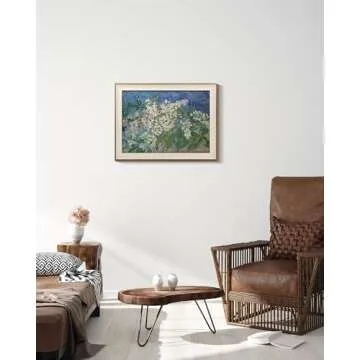 VIYYIEA Framed Canvas Wall Art, Flowers Wall Art for Living Room, Vintage Oil Painting Picture, Van Gogh Home Decor, Bathroom Wall Decor -【Chestnut Branches】-(12"x16")