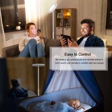JOOFO Floor Lamp,30W/2400LM Sky LED Modern Torchiere 3 Color Temperatures Super Bright -Tall Standin...