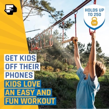 65 FT Ninja Warrior Obstacle Course for Kids Outdoor Fun