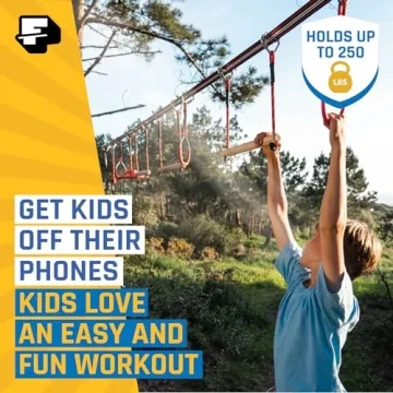 65 FT Ninja Warrior Obstacle Course for Kids Outdoor Fun