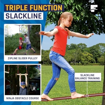 65 FT Ninja Warrior Obstacle Course for Kids Outdoor Fun