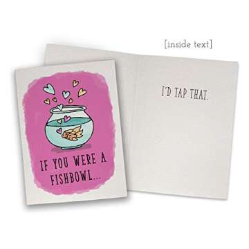 Hearts of Gold(fish) Love Card With Envelope - I'd Tap That - 100% Recycled Cute Greeting Card for Valentines Day & Anniversaries