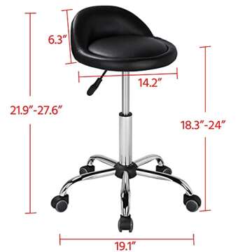 Yaheetech Adjustable Swivel Salon Stool for Comfort