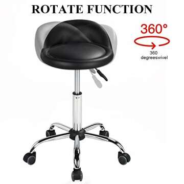 Yaheetech Adjustable Swivel Salon Stool for Comfort