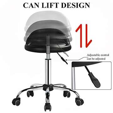 Yaheetech Adjustable Swivel Salon Stool for Comfort