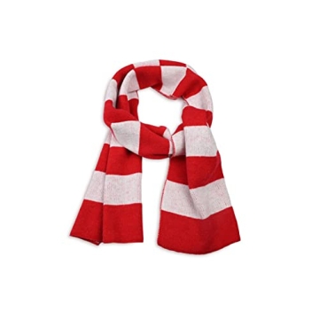 Jifoocol Christmas Red Scarf for Women Men, Winter Cashmere Feel Knit Scarf Classic Red White Stripe...