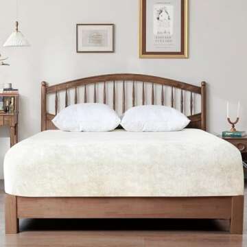 PHF Velvet Fitted Sheet Queen Size Luxury Soft Cozy